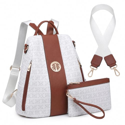 MKP COLLECTION Modischer Damen-Rucksack, Geldbörse, mehrere Taschen, Anti-Diebstahl-Rucksack, Reise-Umhängetasche, Handtaschen-Set, 2-teilig