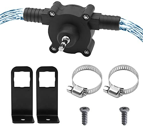 Gloryit 1 Stück Wassertransferpumpe,Tragbare Selbstansaugende Wasserpumpe mit Zwei Anschlüssen,für Aquarien Teiche Bewässerung Gemüse Gärten
