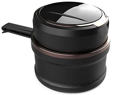 LxwSin Posacenere auto, Posacenere per auto rimovibile facile da pulire con luce a LED con coperchio a scatto, portacenere autoestinguente per auto da campeggio allaperto