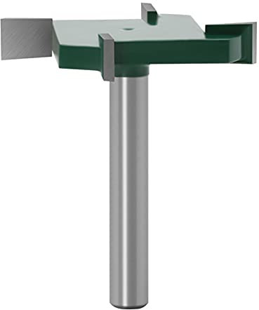 KTouler 4-Wing Spoilboard Surfacing Router Bit 1/4 Inch T Type Slotting Router Bit Durable Carbide Tipped Wood Milling Cutter Woodworking Tools