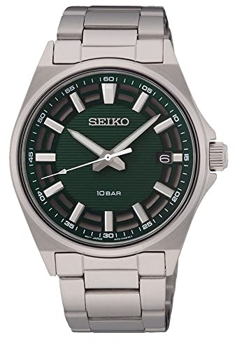 Seiko Herren-Uhr Quarz Edelstahl mit Edelstahlband SUR503P1, Silber