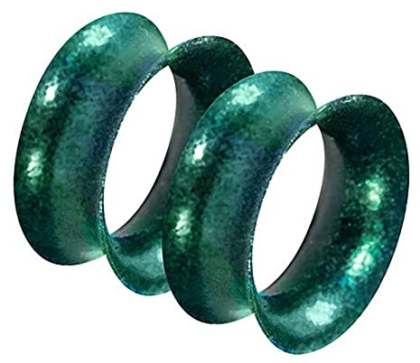 Piercingfaktor Flesh Ohr Silikon Tunnel Piercing Plug extra flexibel Weich 1 Paar metallic glänzend