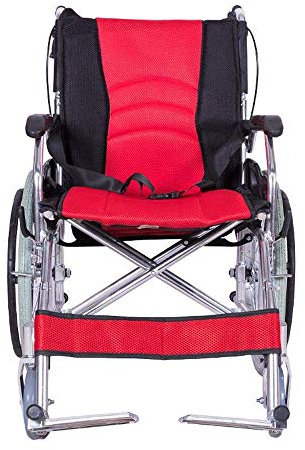 Samnuerly Free Aluminium Tragbarer Faltrollstuhl Manuell aufblasbarer Rollstuhl Schwarz Ergonomisch geeignet für ältere Menschen und Reisen