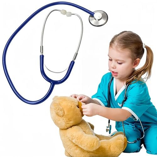 Stetoscopio Bambini,Stetoscopio Bambini Giocattolo,Stetoscopio Giocattolo,Stetoscopio Giocattolo Blu,Stetoscopio Funzionante per Cosplay,Medico Finta Gioco di Ruolo Giocattolo