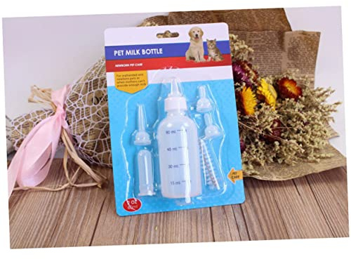 Beaupretty 60ml Pet Nurser Bottle Kit Nipple Silicone Feeding Bottle Set for Kittens and Puppies Small Animals Nursing