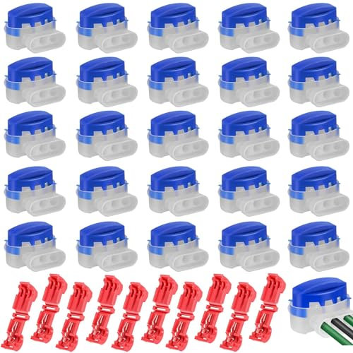 Mähroboter Kabelverbinder, 30 Stück Kabelverbinder, Rasenroboter Kabelverbinder, Kabelverbinder für Mähroboter, Wasserdicht Anschlussklemmen Kabelklemmen, für Rasenroboter,Garten Outdoor