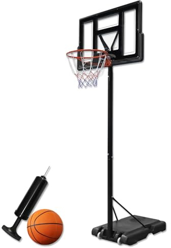 FIVMEN Canestro da basket per esterni, regolabile in altezza, 230-305 cm, con ruote e supporto, per interni o esterni