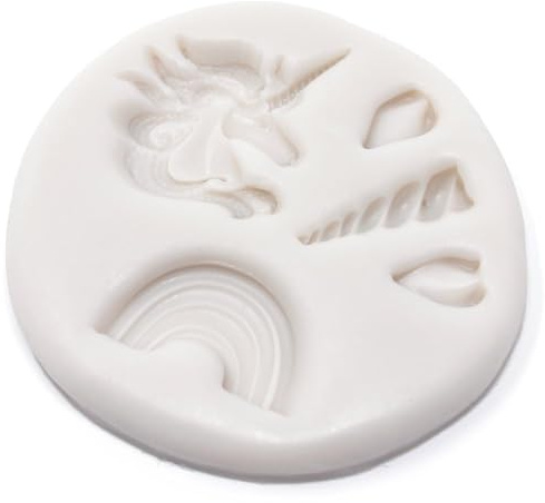 Generic Fairy Tale Unicorn Head Ears Rainbow Alicorn Cupcake Icing Topper Silicone Mould Suitable for Making Cake Fondant Jewellery Candy Soap Wax Jelly Chocolate and More, 1808 ZIP