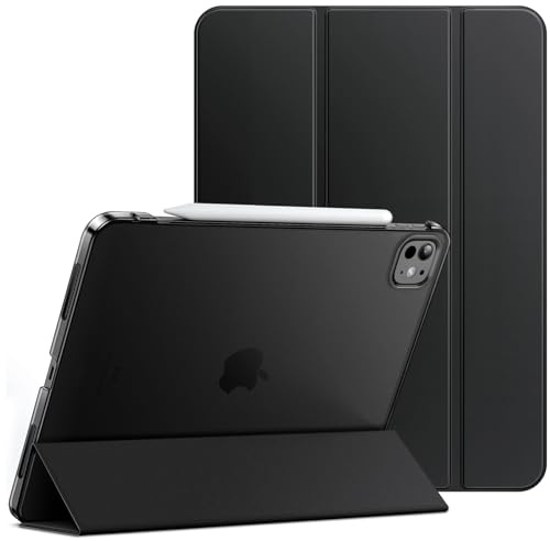 JETech Fodral för iPad Pro 11-Tum M5/M4 2025/2024 (6:e/5:e Generationen), Smal Stå Hårt Ryggskal Smart Case med Automatisk Väckning/Sömn(Svart)
