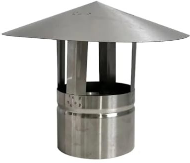 Schornsteinkappe aus Edelstahl, 100 mm/120 mm/150 mm/200 mm Rauchrohrabdeckung, Entlüftungskappe, Dachhaube aus Edelstahl, Außenwandauslass, Dachrohr, Abgasrohrende, Regen-/Schneehut (Größe: 120 mm)