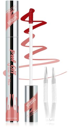 Prreal Peel Off Lip Liner Stain, Lip Stain Peel Off Tattoo Lip Liner | with Tweezer, Waterproof, Long Lasting Lip Gross, Highly Pigmented Matte Finish Lip Tint Stain Lipstick,01 Sweet