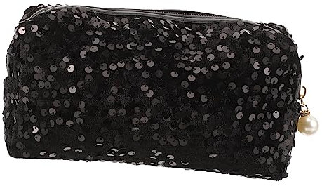 WOONEKY Kosmetiktasche Mit Pailletten Große Kapazität Tragbare Make up Tasche Für Damen Reise Hautpflege Aufbewahrungsschminktasche Mit Reißverschluss