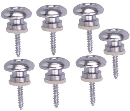 Hoement 7stücke Gitarrengürtelschnalle Für Folk-gitarre Mit Schraubbolzen Gürtelfixierer Für Akustikgitarren Langlebiger Knopf Aus Hochwertigem Material Silber