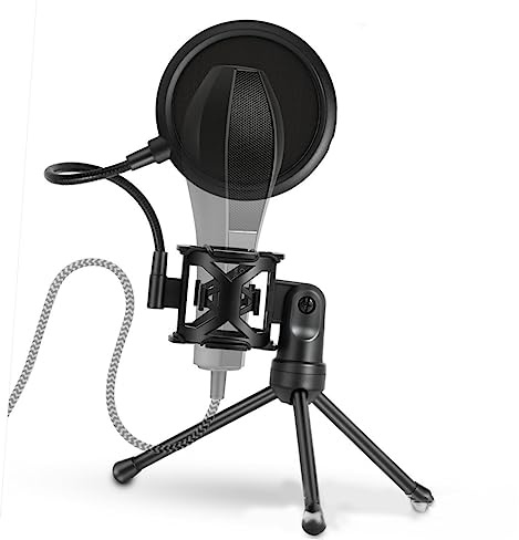 JEWEDECO Mikrofonständer für Tisch Mikrofonfilterhalter mit Stativ Abs-material Schwarz Geeignet für Musikproduktion Rundfunk und Online-chats
