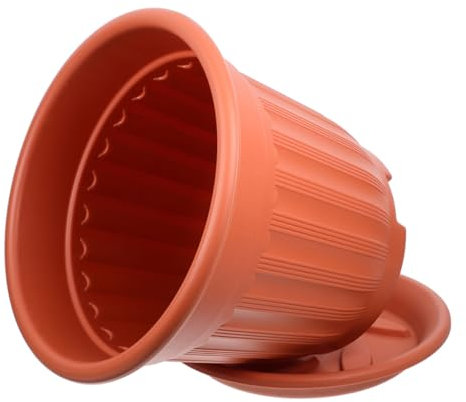 Sosoport Pot De Fleurs Rond en Céramique pour Plantes Facile À Nettoyer Style À Rayures Verticales
