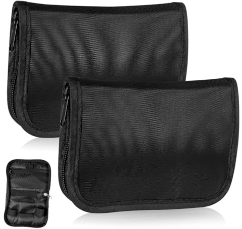 NULYLU Blutzuckermessgerät Aufbewahrungstasche 2 Stück Oxford Stoff Schwarz Tragbar Stoß Und Spritzwasserschutz Für Reisen Und Alltag