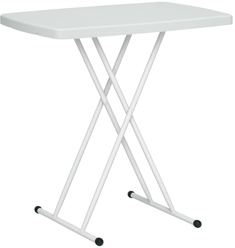 Outsunny Table d'Appoint Pliable en HDPE pour Patios 76x50x74 cm Blanc