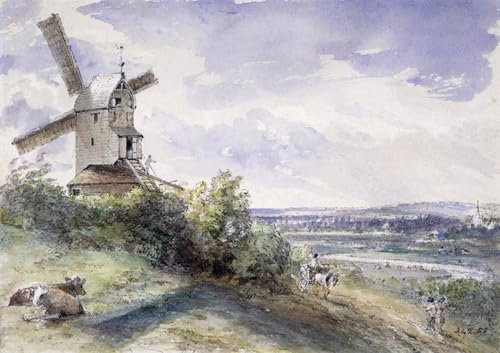 POSTERIIk Vintage Moderne Leinwanddrucke Straße Graffiti Bilder Eine windmühle in stoke von john constable Drucken Ölgemälde für Wohnzimmerdekoration 60x90cm