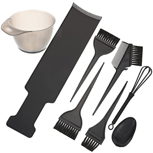 ADOCARN Haarfärbeset 9 Stück Haarfärbebrett Pinsel Und Schüssel Tragbar Für Strähnchen Und Tönen Friseurbedarf Haarfärbemittel Werkzeug Wiederverwendbar