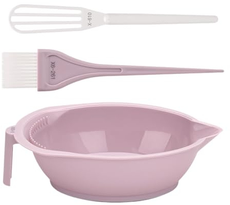 Ysyqkn Set per colorare i capelli, ciotola per colorare i capelli, strumento professionale per salone di miscelazione e pennello, rosa