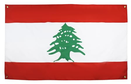 AZ FLAG Drapeau Liban 150x90 cm Drapeau Libanais Polyester Léger 4 Œillets