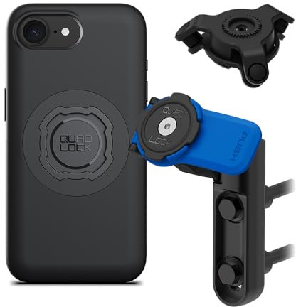 QUAD LOCK Bremszylinder-Klemmschale Handyhalterung für Motorrad mit Vibrationsdämpfer und MAG-Hülle für iPhone 16e