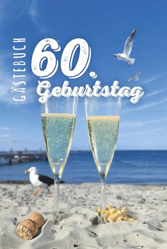Gästebuch 60. Geburtstag: Lustiges Ausfüllbuch im maritimen Design