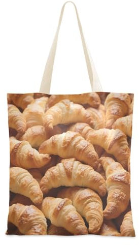 WDdZzyy Croissant Bread Food Tote Bag Christmas Presents Bulk Totes