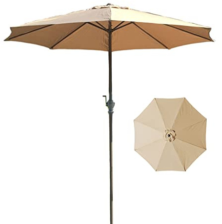 Garden Sun Parasol, Outdoor Sun Shade, Waterproof, Sun Protection, Protection Windproof, For Balcony, Dining Tables, Gardens, Patios, Decking, Sun/Rain Umbrella Good,Beige-106inch