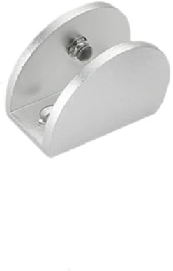 JCXIOC Fixation Verre pour Garde-Corps Pinces à Verre for étagères de 10 à 12mm, Support d'angle, Pinces en Aluminium épais avec vis, quincaillerie de Meubles(D Style 1PC)