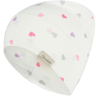Sterntaler Beanie Herzchen – Beanie aus weichem Jersey mit glitzernden Herzchen, Zwei Tragevarianten, anschmiegsam und bequem