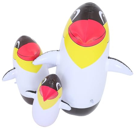 PartyKindom 3pcs Inflatable Penguin Stable Tumbler Design for Outdoor Play Educational Animal Figurines for Summer Pool Birthday Party