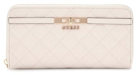 GUESS Geldbörse Idra SLG Large Zip Around Wallet Stone Creme