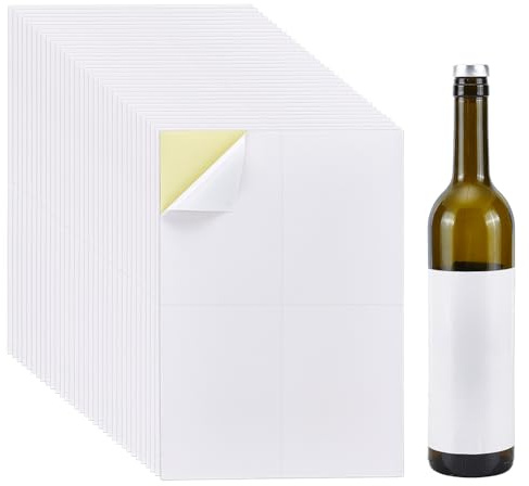 NBEADS 100 foglio Etichette Adesive per Bottiglie Vino, Stampabile Etichette Adesive Bianche per Bottiglie di Vino In Carta Da 15x10.5cm, Etichetta Aderenti per Champagne Forniture Fai Da Te