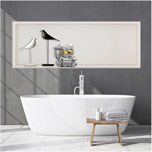 Dusch Nische Wandfür Dusche, Einbaunische, LED-Licht, Keine Fliesen erforderlich, Elegantes Edelstahldesign für Moderne Badezimmer, Ablagefach-Organisation