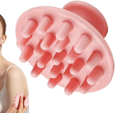 Cepillo masajeador de cuero cabelludo, 2.7 x 1.7 pulgadas, peine estimulante del crecimiento del cabello de silicona para masaje suave, limpieza profunda con cerdas, herramienta de cuidado del