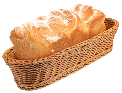 Cabilock Natural Woven Bread Basket Large Oval PP Rustic Style Snack and Fruit Storage Tray for Kitchen Home and Easy to Maintain