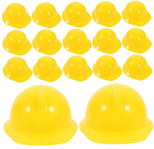 BRIGHTFUFU 30 Stück Kleiner Schutzhelme aus Kunststoff Realistische Kleiner Bauschutzhelme als Dekorativer Helm für Haustiere und Puppen bei BAU Themenpartys