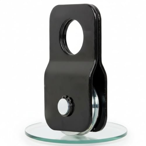 Mucola Umlenkrolle Seilrolle Schwerlast 4 t für Seile 1–8 mm Stahl Schwarz | für Seilwinde und Seilzug, verdoppelt die Zugkraft, Rolle Ø 75 mm, massives Gehäuse mit Schmiernippel, schwenkbarer Deckel