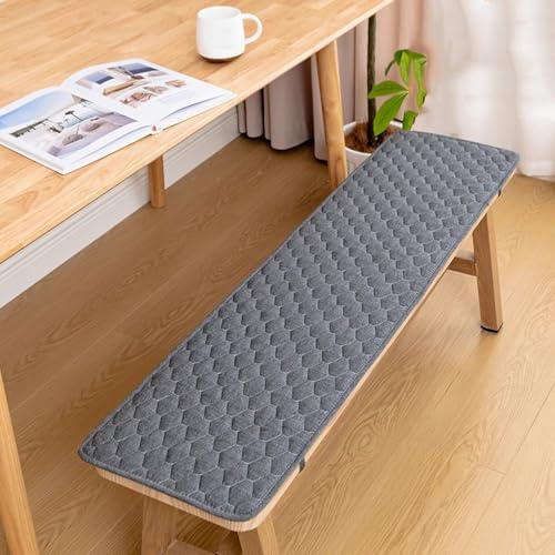 Mozzeilee Soft Bench Cushion Seat Cover, Washable 2/3 Seater Decorative Chair Pad with Non-Slip Design, Home Long Sofa Footstool Protector Mat (35x180cm,Gray)