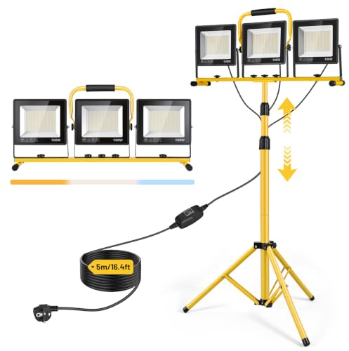 Yofuly 3x 100W Foco LED de Trabajo, 3 Modos de Temperatura de Color