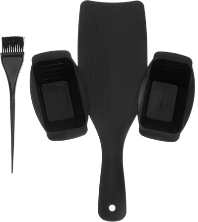 Plaque de Coloration Capillaire en Plastique Noir pour Salon et Maison | Courbe Légère Deux Côtés, Poignée Adaptée aux Doigts, Séparation des Cheveux, Pinceau Pratique