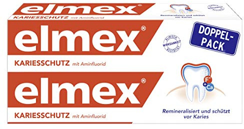 elmex KARIESSCHUTZ Zahnpasta, 3er Doppelpack (3x2x75ml)