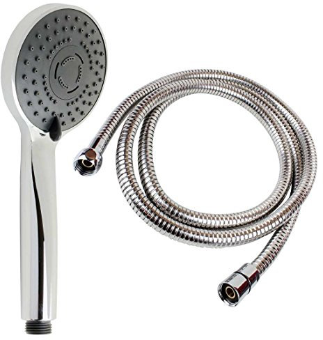 Sanixa Handbrause-Set JL12AT/1115C Altea mit 8 Strahlarten & Brause-Schlauch 150 cm Duschbrause Brausekopf Duschkopf Badezimmer Zubehör Handbrause Kopfbrause Anti-Kalk