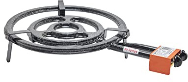 Garcima 76050 - Hornillo paellero Gas Plano l-50 2 Fuegos, 51 x 75.50 x 12 cm, Color Negro