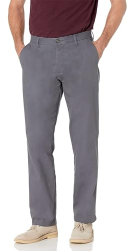 Amazon Essentials Men's Classic-Fit Wrinkle-Resistant Flat-Front Stretch Chino Trouser, Charcoal, 42W / 29L