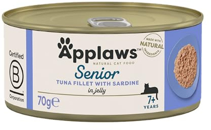 Applaws Senior Tuna with Sardines in Jelly 1031NE-A Kattmat, Paket med 24, 70 g