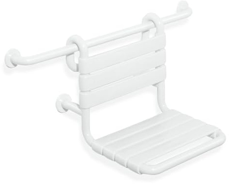 HEWI Einhängesitz Serie 801, Duschsitz bis 150 kg, 345 x 471 x 480 mm, Farbe weiß - 801.51.100