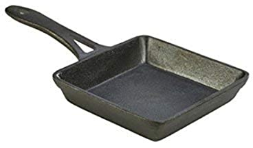 Genware NEV-C133 Mini Cast Iron Square Fry Pan, 13 cm x 3 cm