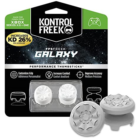 KontrolFreek FPS Freek Galaxy para Xbox One y Xbox Series X/S | Performance Thumbsticks | 1 Altura elevada, 1 Altura media | Blanco.
